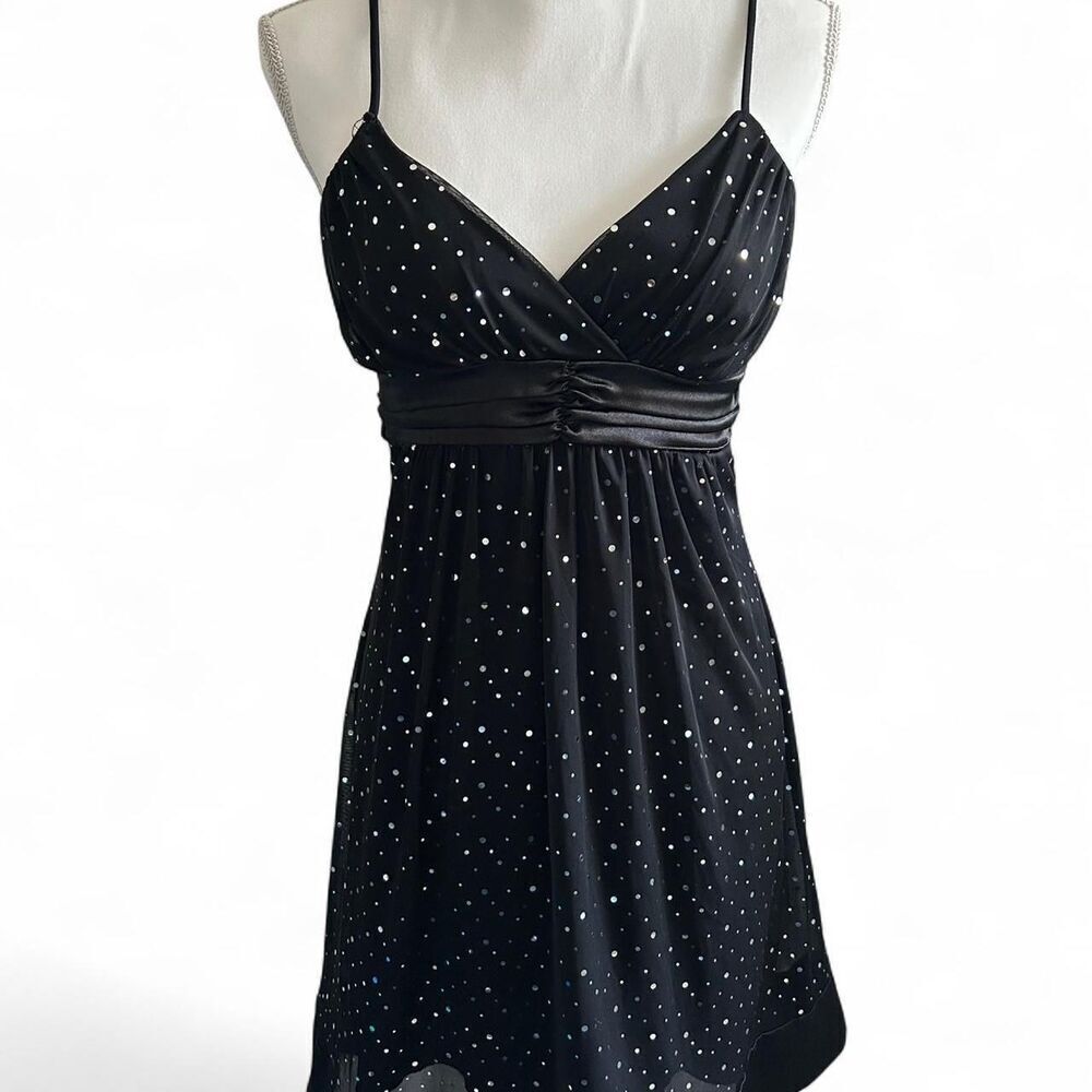 American Vintage Y2K Black Taboo mini dress with silver sequins | Size M